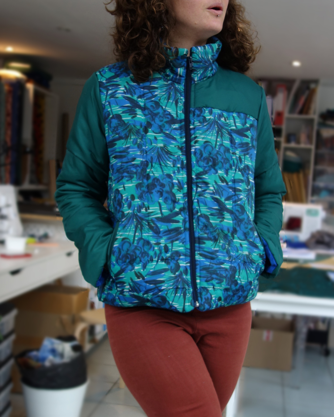 Doudoune Vert et Bleu