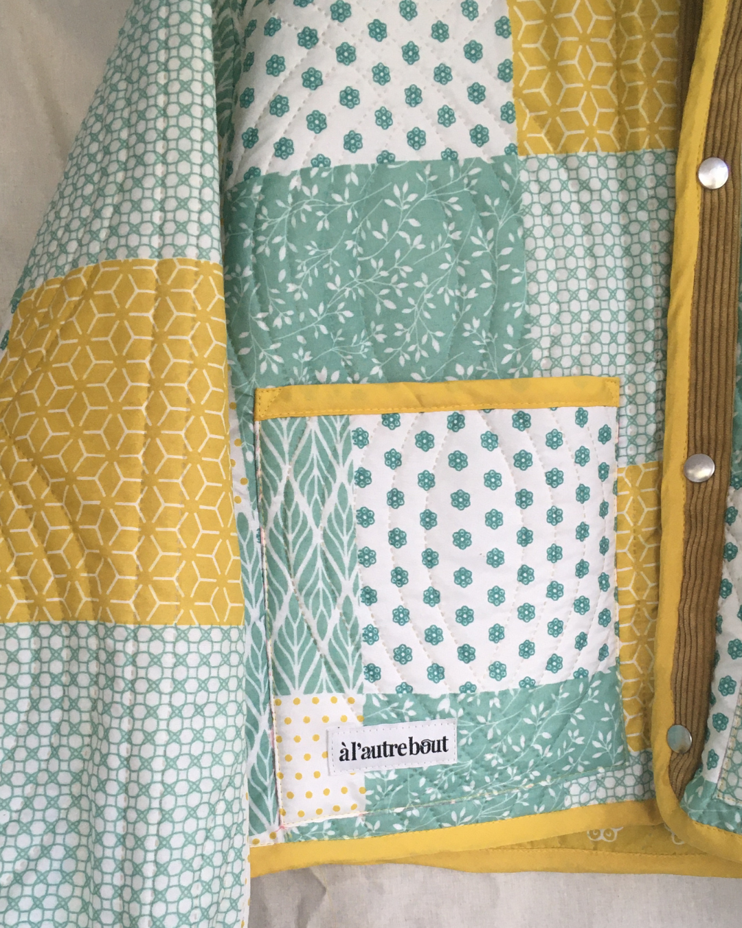 Veste matelassée - bleue et jaune
