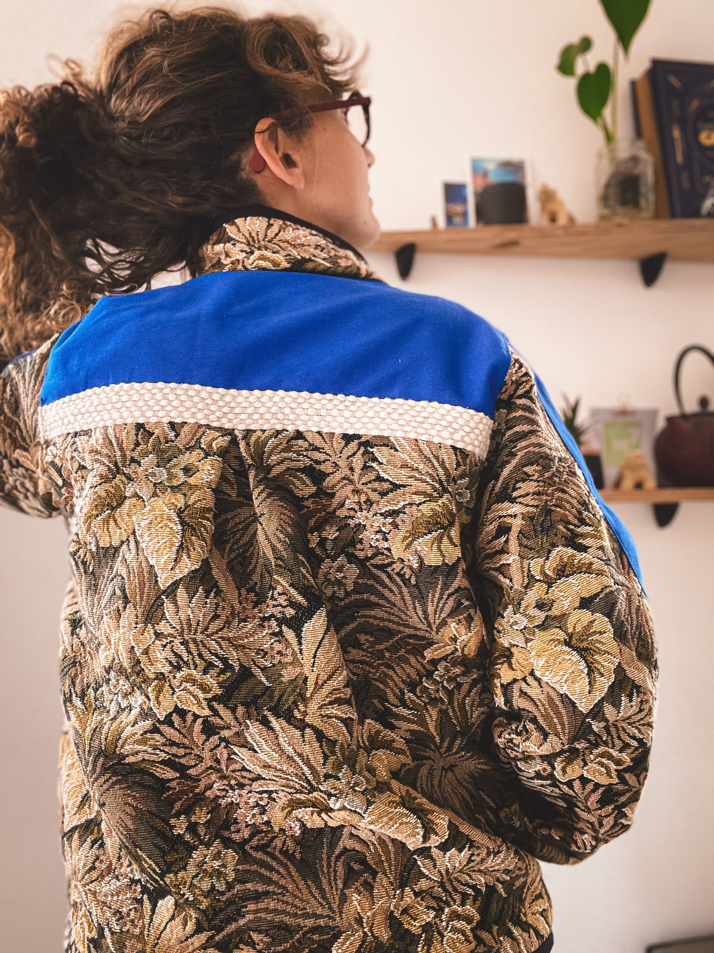 Veste Mazette : tapisserie et bleu de travail
