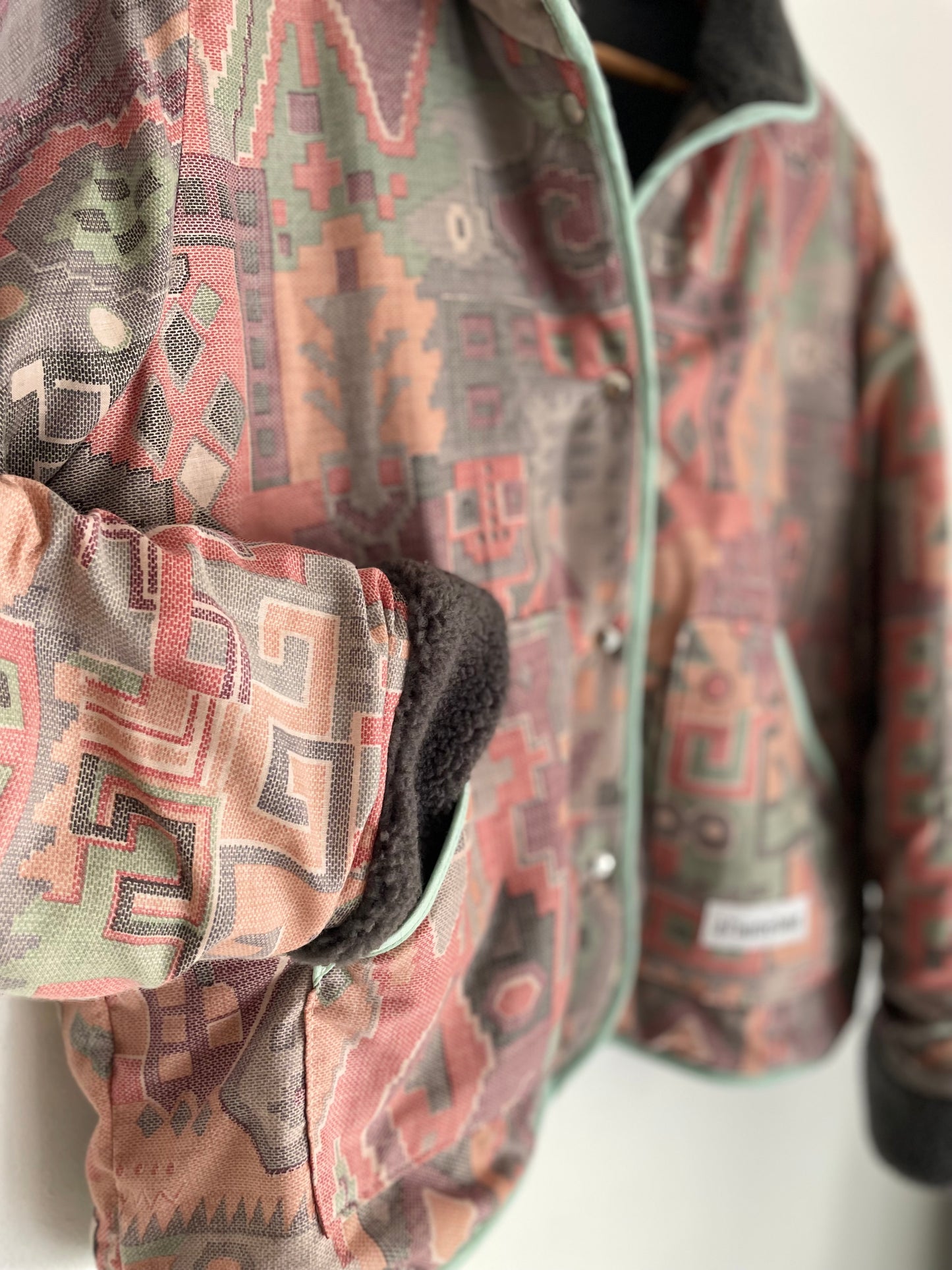 Veste Mazette : polaire et couvre-lit rétro