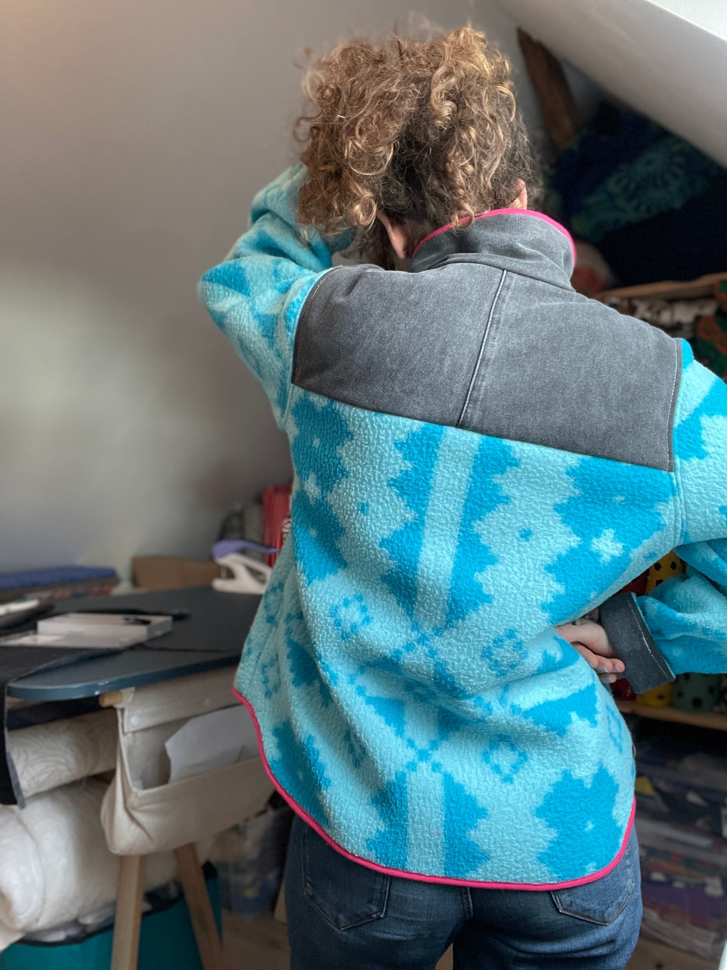 Veste Mazette - couverture polaire bleue
