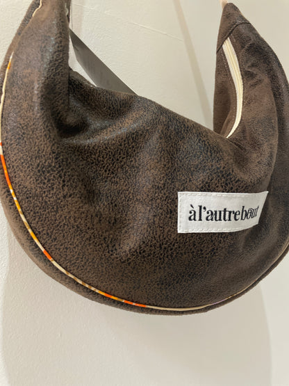 Sac demi lune - housse de canapé marron