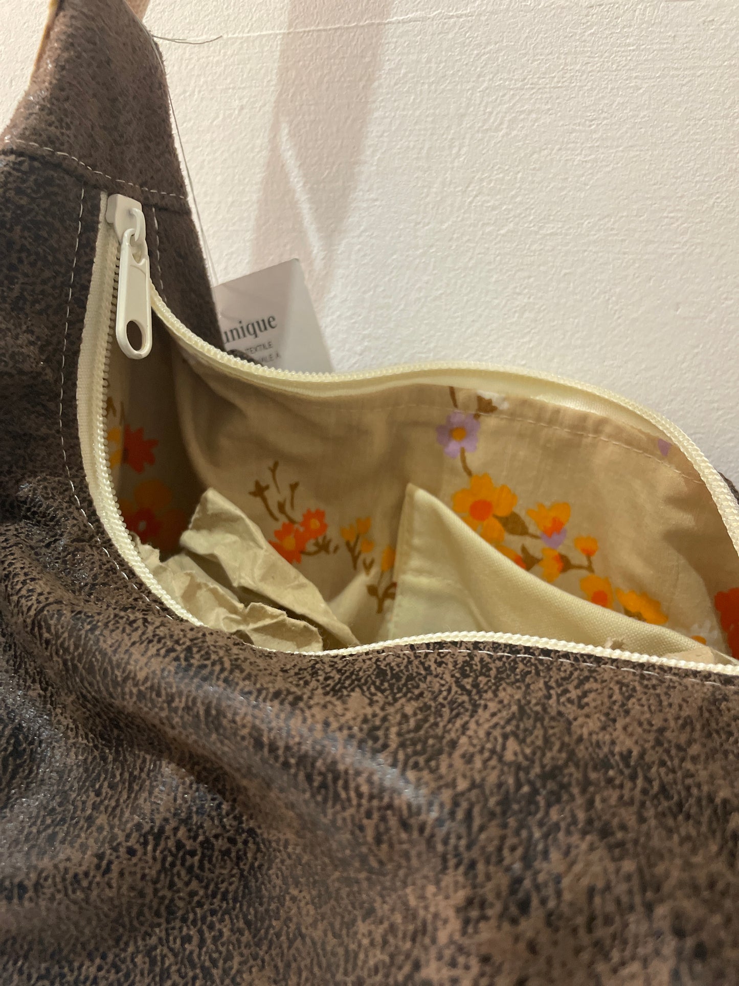Sac demi lune - housse de canapé marron