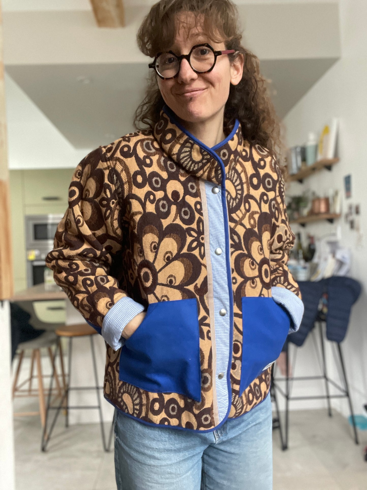 Veste Mazette : couverture vintage et bleu de travail