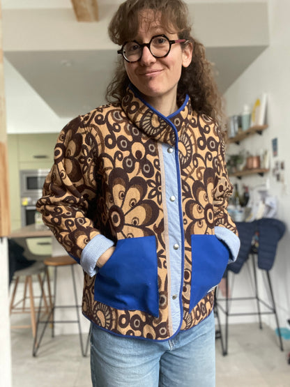Veste Mazette : couverture vintage et bleu de travail