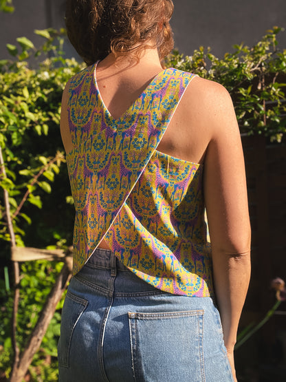 Top Girafes - Reversible, Dos croisé