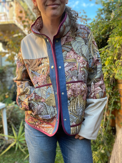 Veste Mazette : tapisserie et velours écru