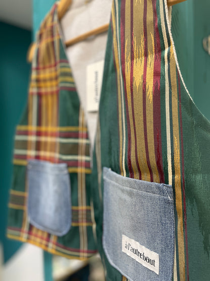 Gilet - nappe tartan kaki