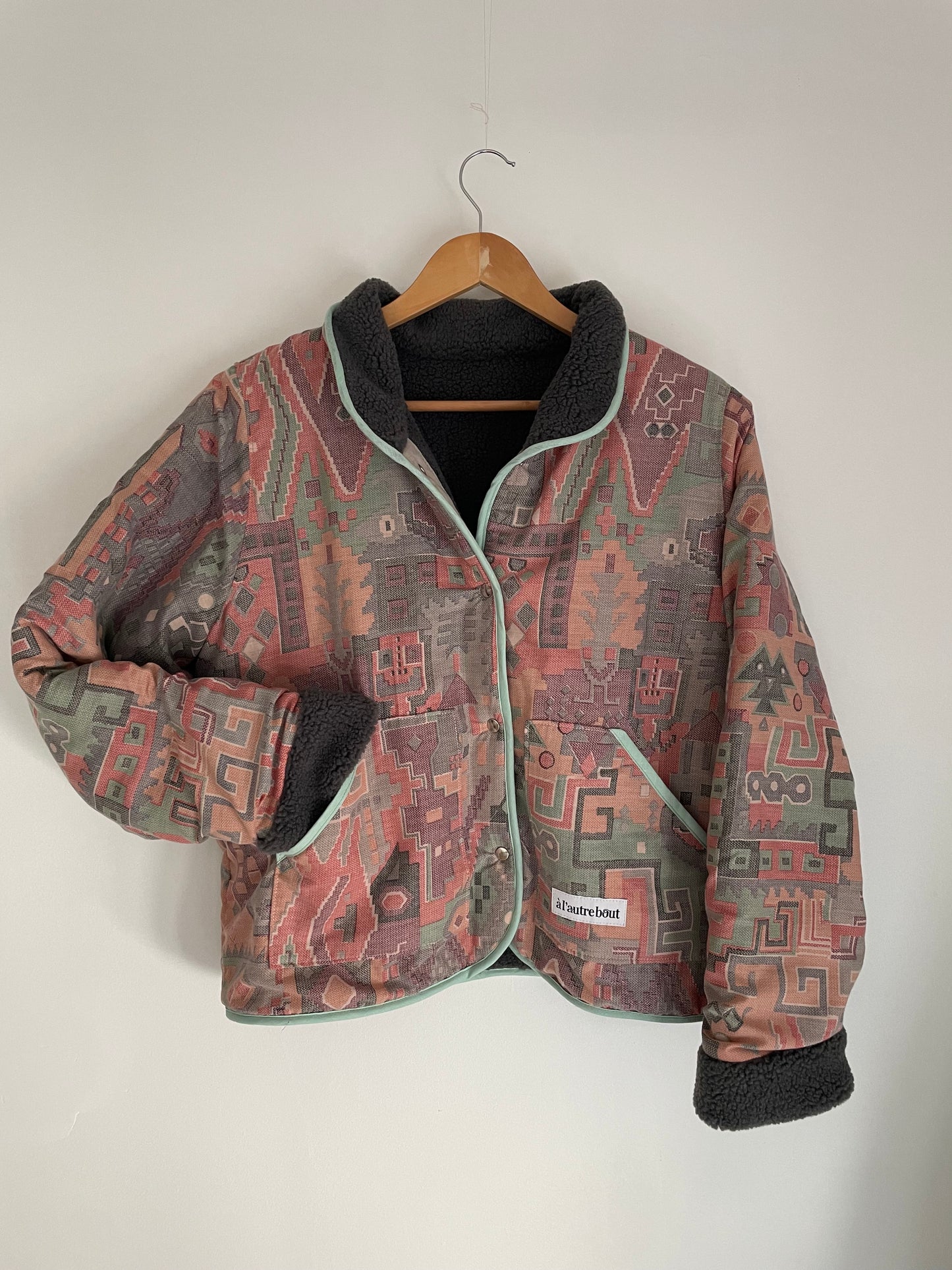 Veste Mazette : polaire et couvre-lit rétro