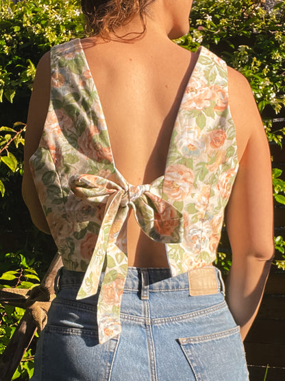 Crop top Poésie Bleue - Reversible
