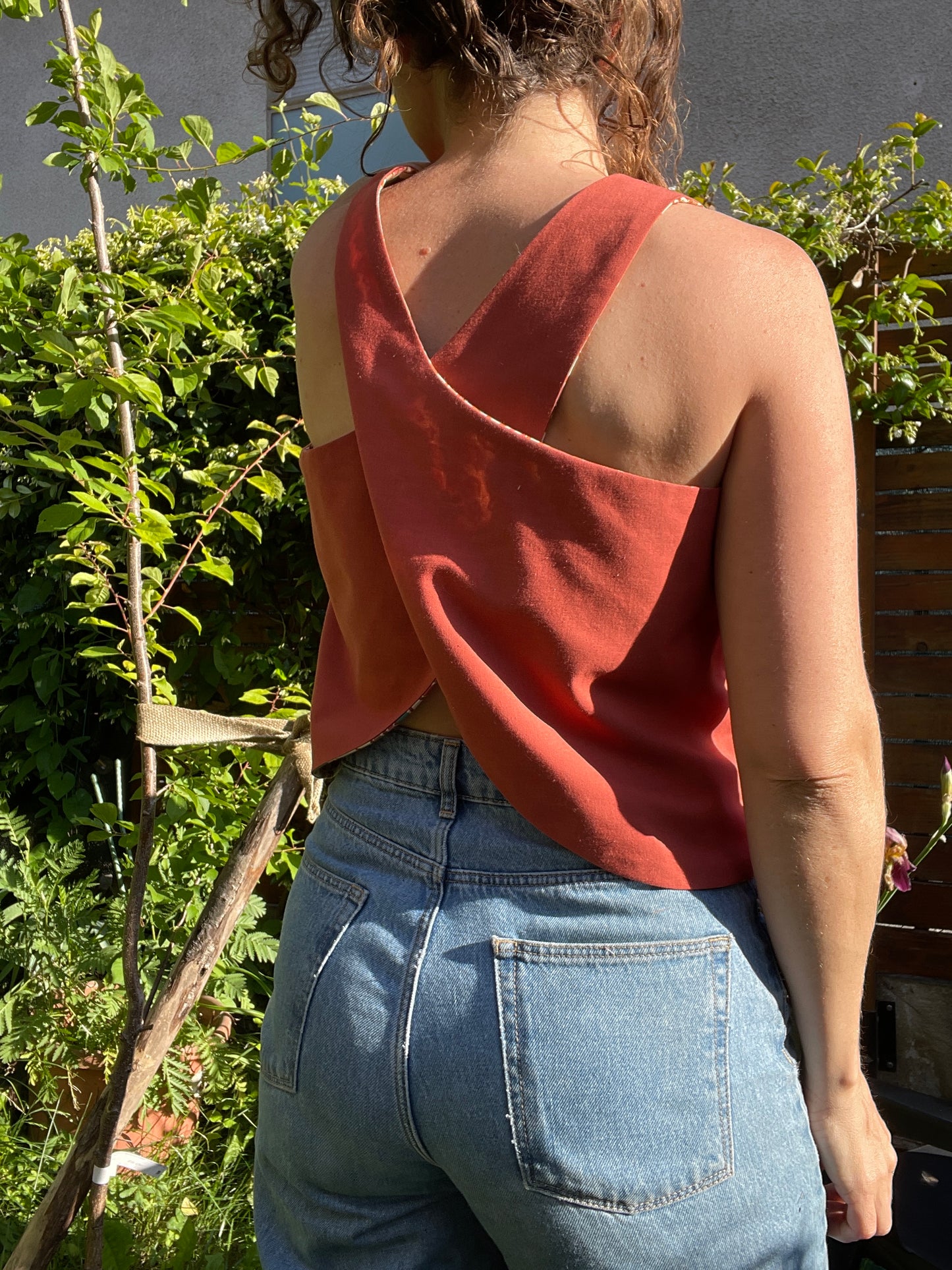 Top caliente - Reversible, Dos croisé