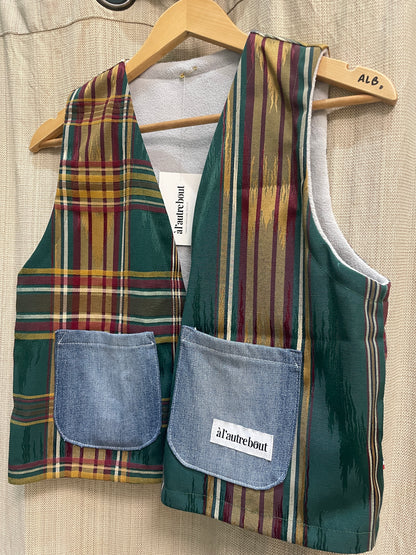 Gilet - nappe tartan kaki