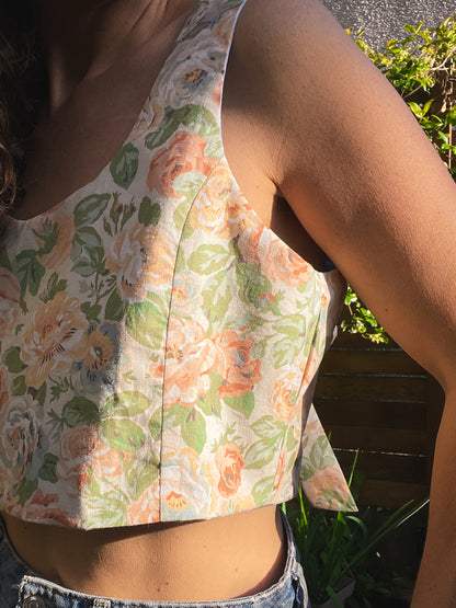 Crop top Poésie Bleue - Reversible