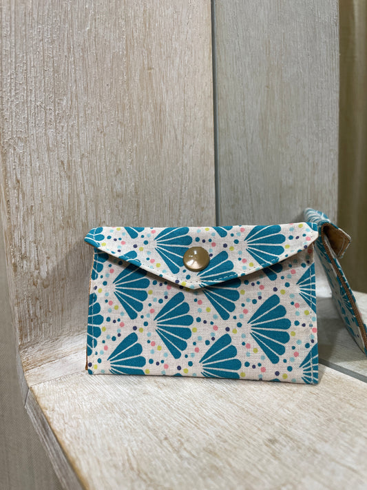 Porte carte - coquillages dorés