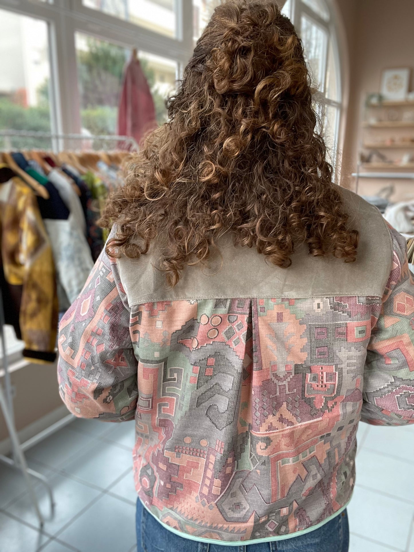 Veste Mazette : polaire et couvre-lit rétro