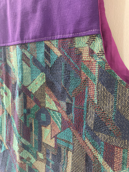 Gilet - rideaux violet et graphique