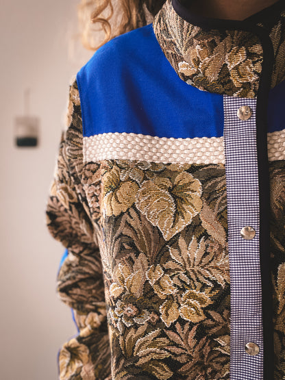 Veste Mazette : tapisserie et bleu de travail