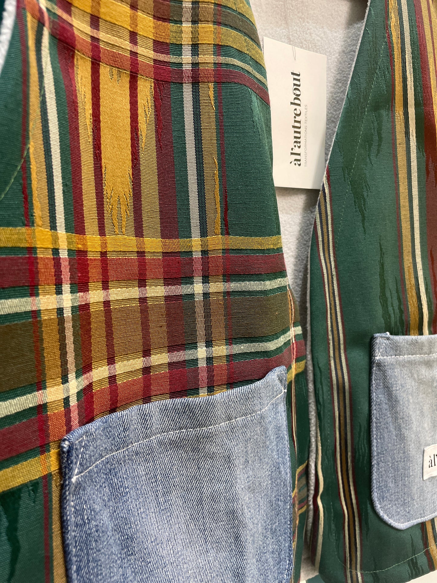 Gilet - nappe tartan kaki