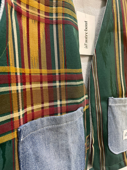 Gilet - nappe tartan kaki