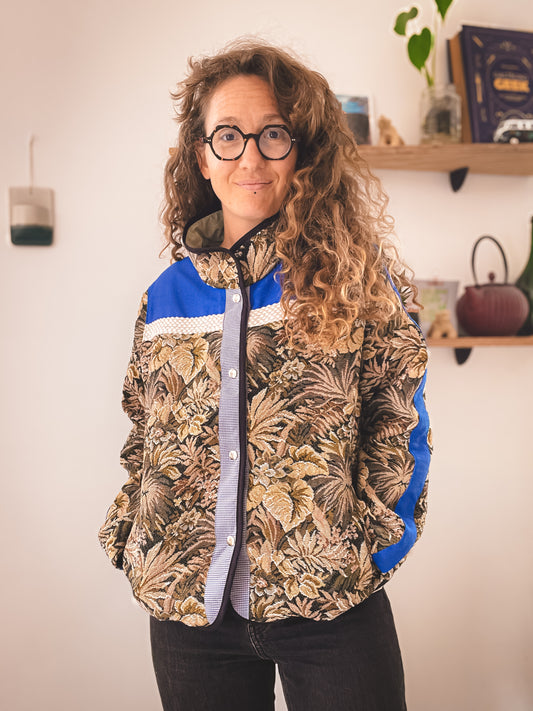 Veste Mazette : tapisserie et bleu de travail