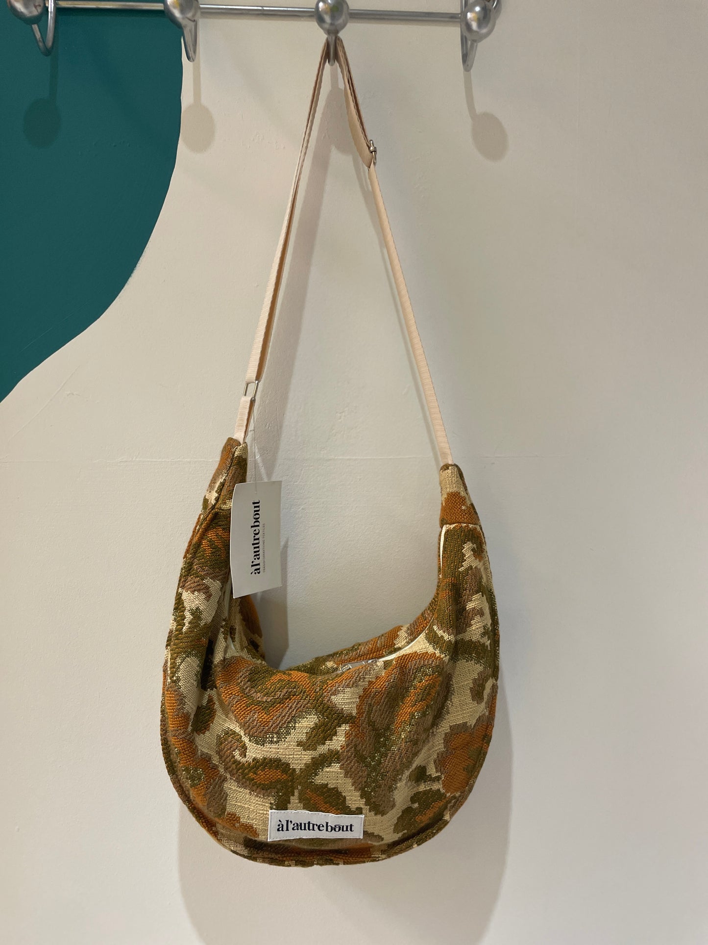 Sac demi lune - tapisserie vintage