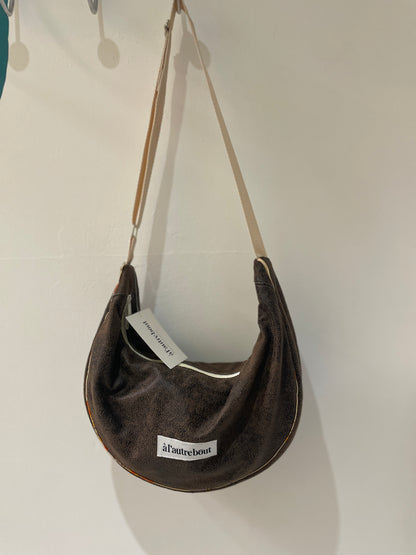 Sac demi lune - housse de canapé marron