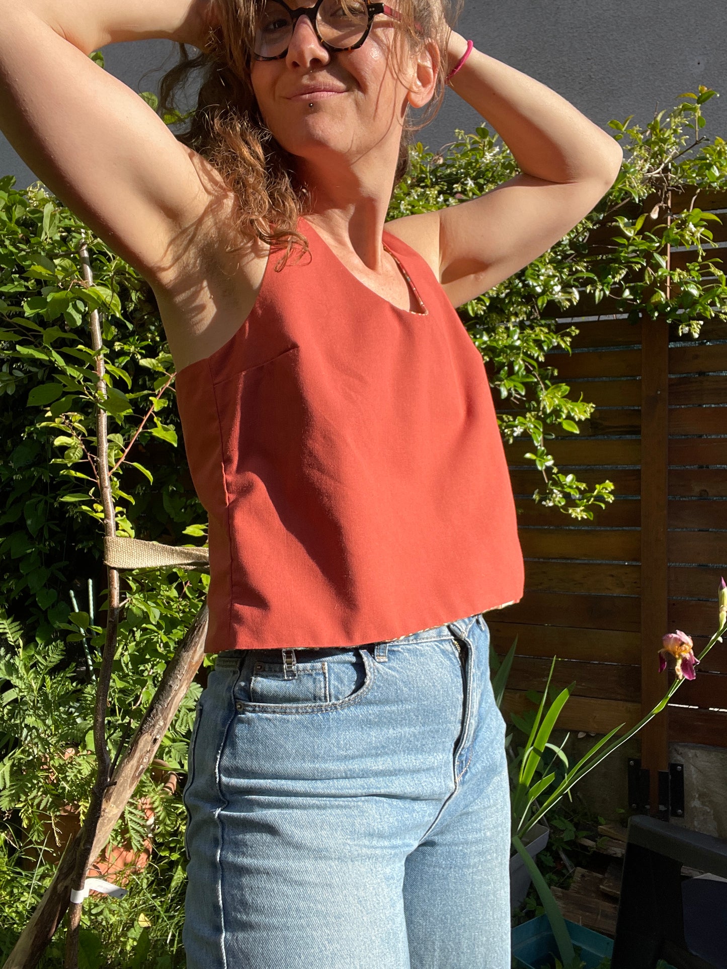Top caliente - Reversible, Dos croisé