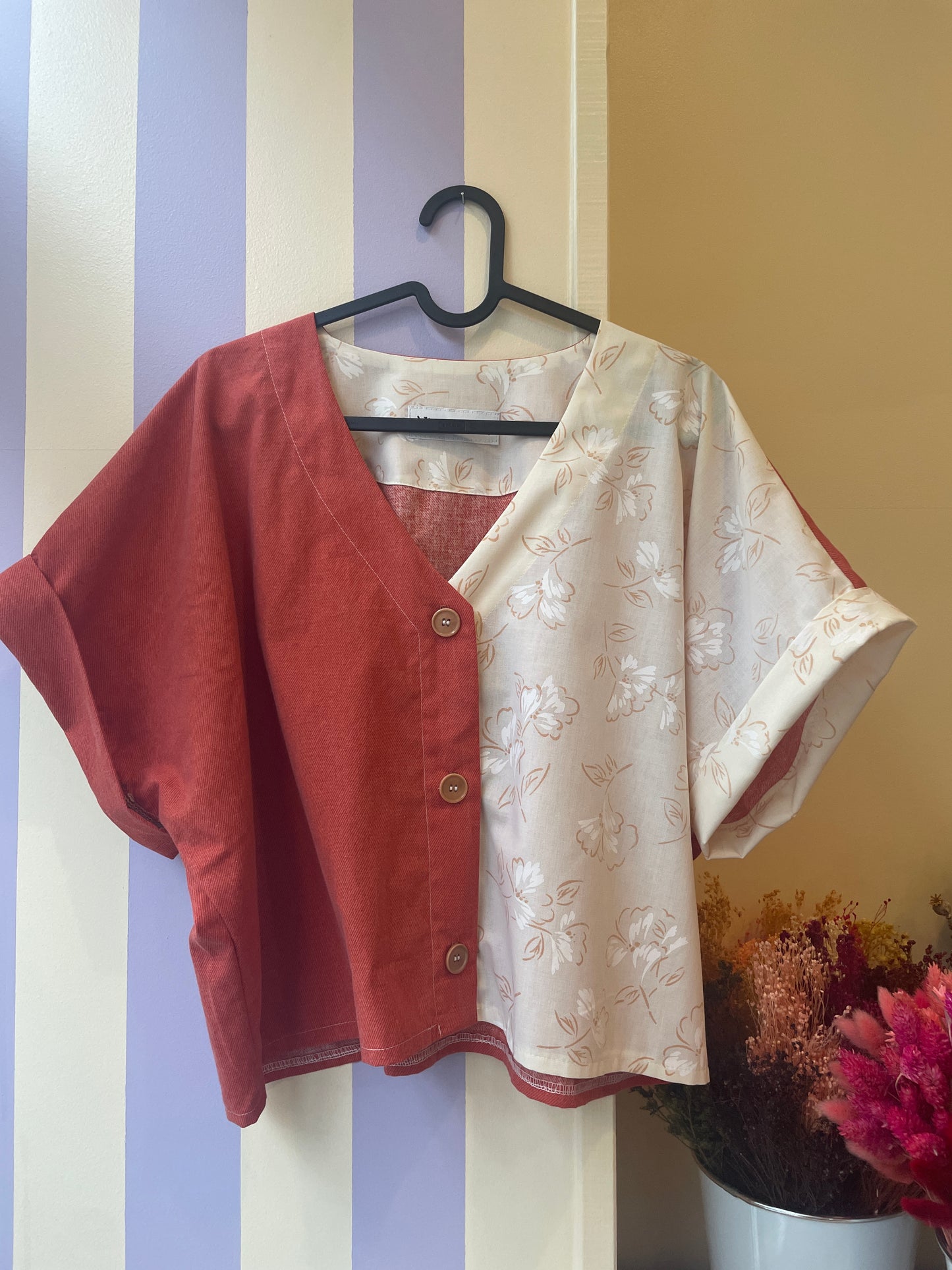 Blouse - Rouille et crème