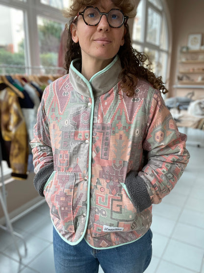 Veste Mazette : polaire et couvre-lit rétro