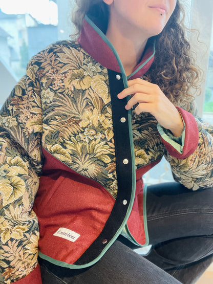 Veste Mazette : tapisserie verte