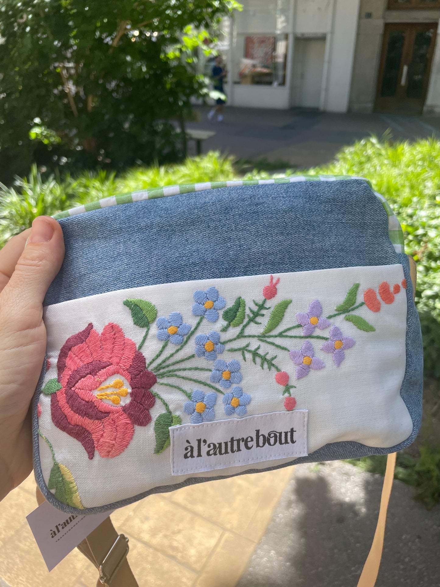 Sac rectangle - broderie et vichy